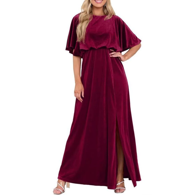 Women's Split Lotus Leaf Sleeve Dress - Image 2