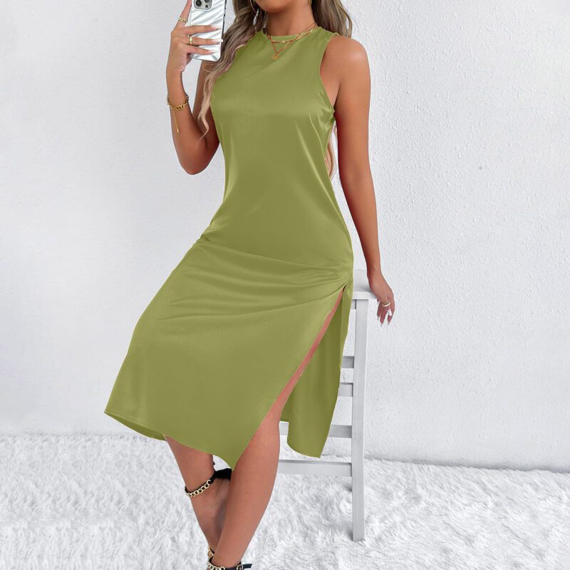 Satin Pure Color For Women Dress - Image 8