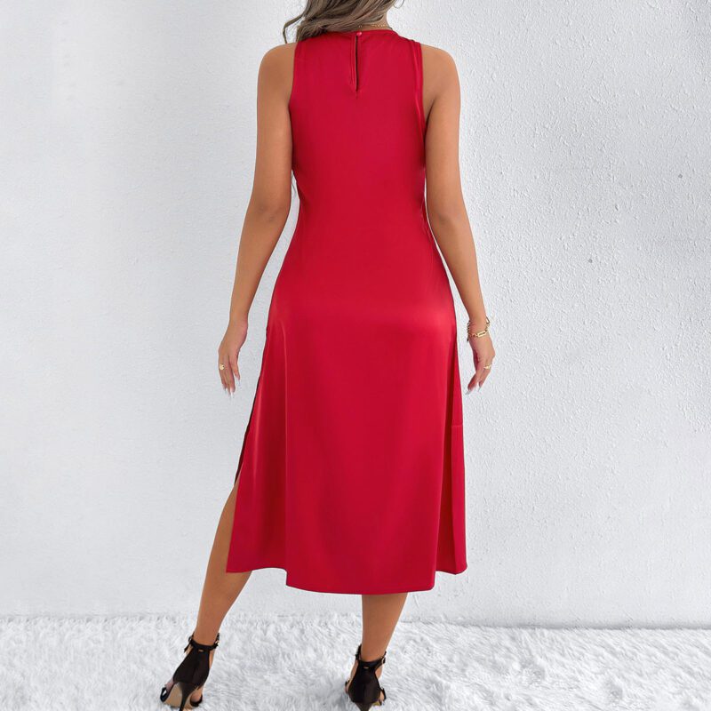 Satin Pure Color For Women Dress - Image 3