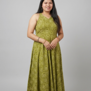 Designer Cotton Printed Full Length Gown by Radha Fashions