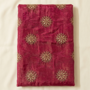 Organza Silk Embroidery Fabric with Cut Work – Light Pink (Code: F1)