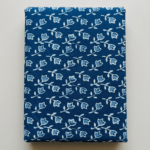 Blue Floral Printed Cotton Fabric for Ladies Dress
