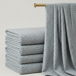 Grey Floral Printed Cotton Fabric for Ladies Dress