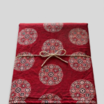 Maroon Circular Printed Cotton Fabric for Ladies Dress