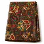 Brown Floral Paisley Printed Cotton Fabric for Ladies Blauz