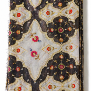 Black Mehandi Ornamental Floral Cotton Blouse Fabric (1 Meter)