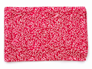 Red Leaf Printed Cotton Blouse Fabric (1 Meter)