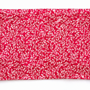 Red Leaf Printed Cotton Blouse Fabric (1 Meter)