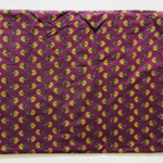 Floral Printed Cotton Blouse Fabric – Mehendi Purple – 1 Meter