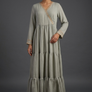 Three Frill Designer Gown