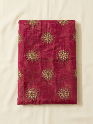 Organza Silk Embroidery Fabric with Cut Work – Light Pink (Code: F1)