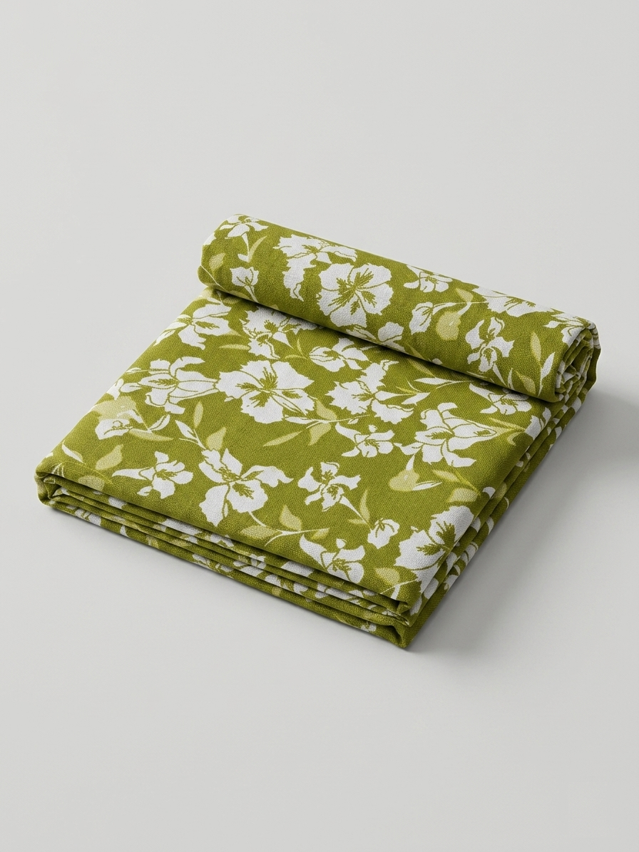Printed Cotton Fabric – Mehandi Floral Print (3.5 Meter) – F10 - Image 2