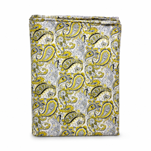 Yellow Paisley Printed Soft Cotton Fabric for Designer Wear