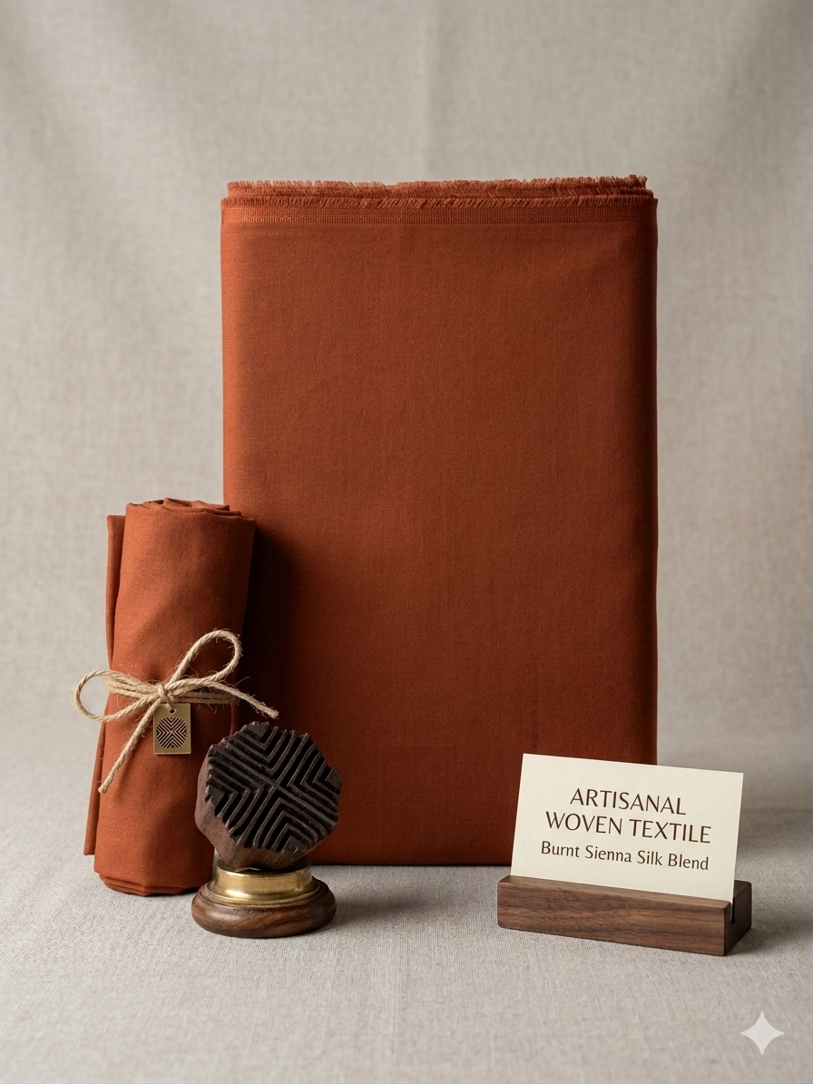Plain Burnt Sienna Cotton Fabric