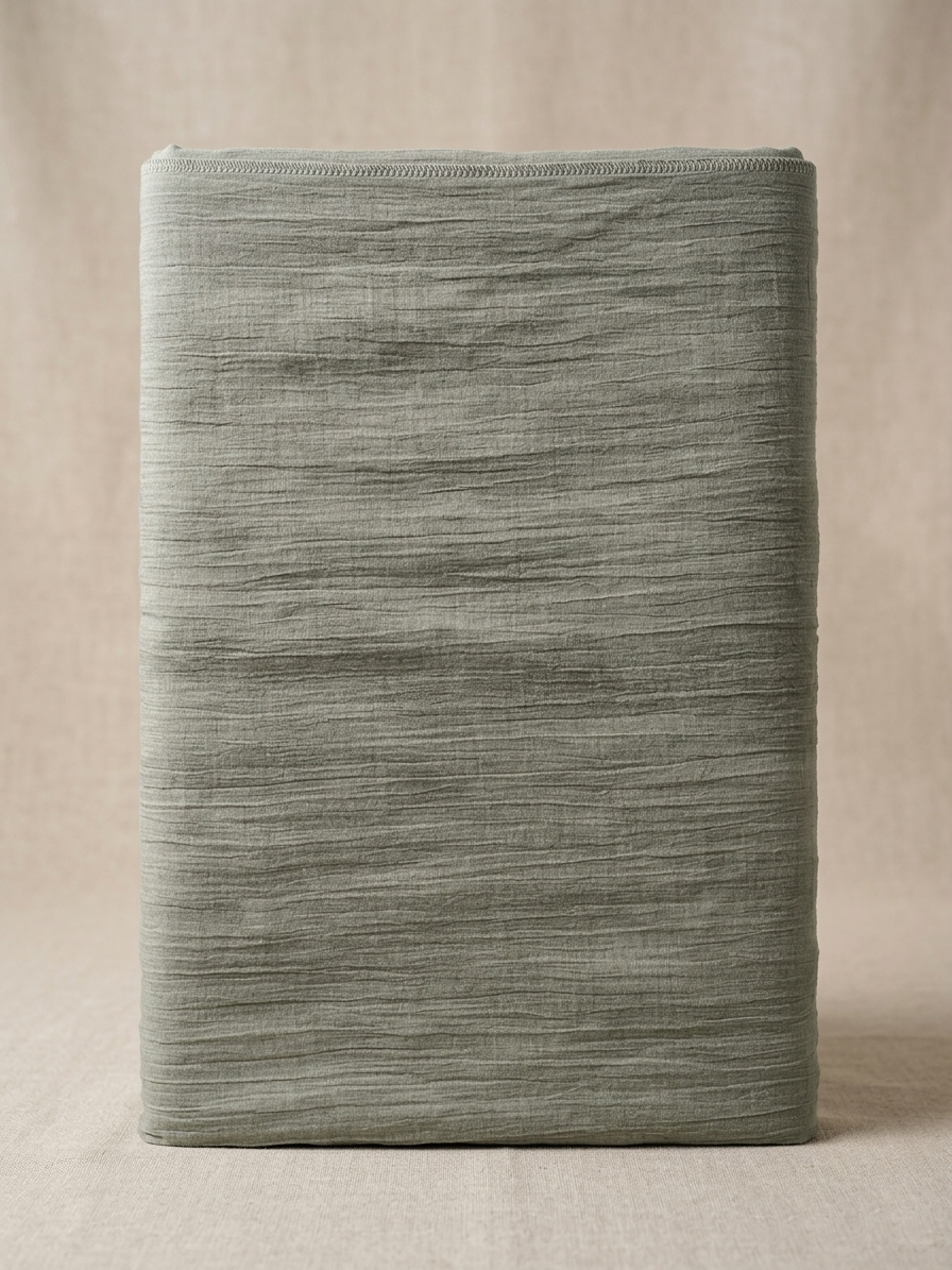 Olive Green Crinkle Texture High Quality Cotton Fabric