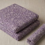 Lavender Floral Printed Soft Cotton Fabric