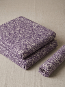 Lavender Floral Printed Soft Cotton Fabric