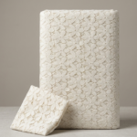 Off White Floral Lace Pattern Soft Cotton Fabric