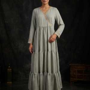 Three Frill Designer Gown