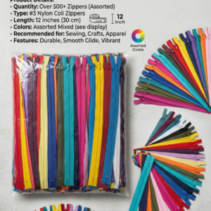 T16 Premium Assorted Nylon Coil Zipper Bulk Bundle Pack