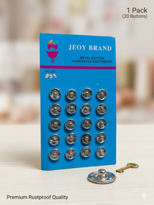 Metal Rustproof Snap Button Set Model 999 – 20 Buttons Pack