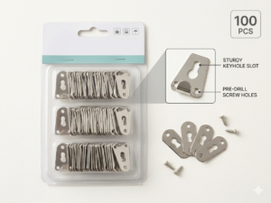 Metal Keyhole Hanging Plates with Screws