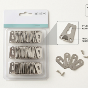 Metal Keyhole Hanging Plates with Screws