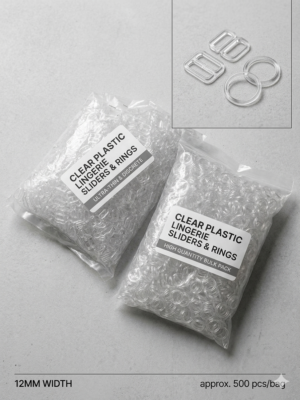 Clear Plastic Lingerie Sliders & Rings – 12MM