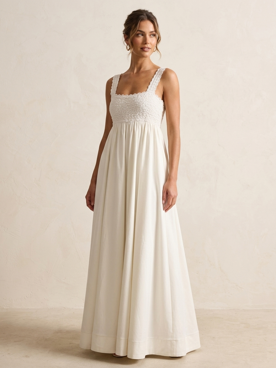 Elegant White Soft Santoon Designer Gown – RW19 - Image 4
