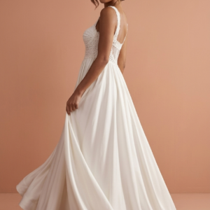 Elegant White Soft Santoon Designer Gown – RW19