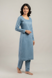 Gray Soft Cotton Printed Straight Kurta Pant Set for Women – RW21