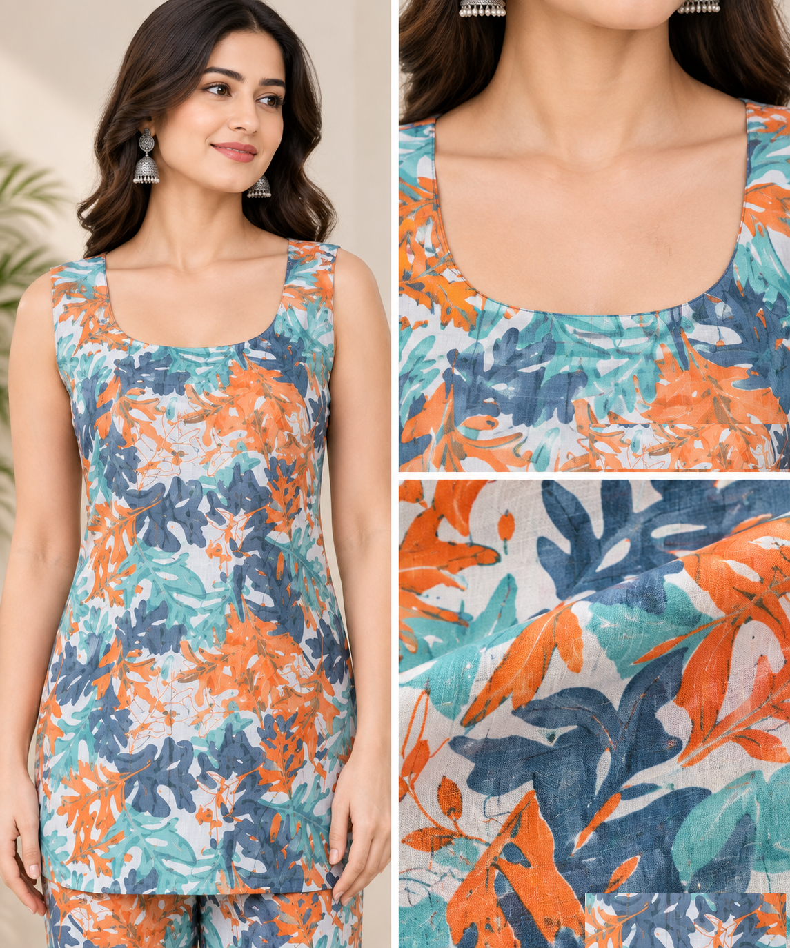 Multicolour Floral Printed Soft Cotton Co-Ord Set – RW31 - Image 2