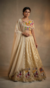 Cream Designer Embroidered Lehenga Choli with Dupatta – RW25