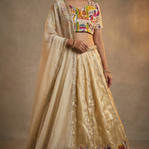 Cream Designer Embroidered Lehenga Choli with Dupatta – RW25