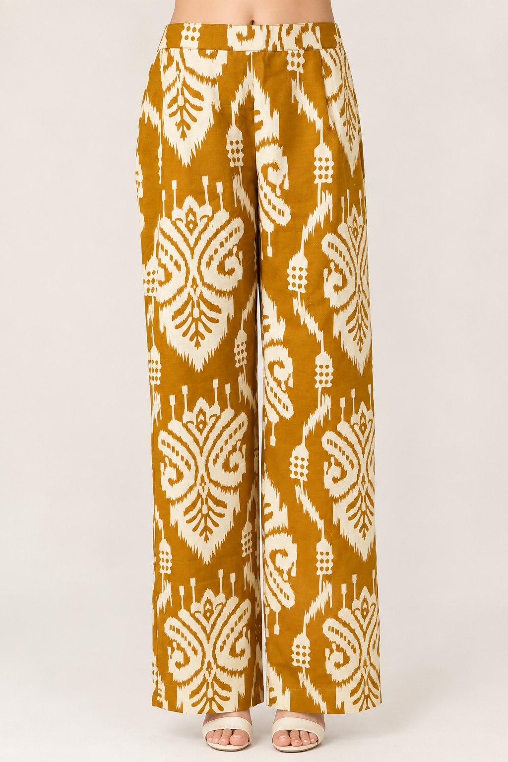 Mustard Yellow Printed Cambric Cotton Co-Ord Set - Image 5