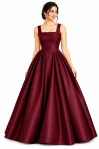 Royal Look Jaquard Satin Flared Gown for Women – RW53